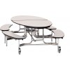 NPS Folding Oval Bench Cafeteria Tables