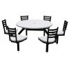 Round Outdoor Table with Cluster Seating