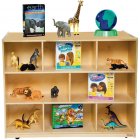 Mobile Double-Sided Wooden Cubby Storage
