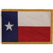Indoor Texas State Flag with Pole Hem and Fringe (3x5')