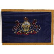 Indoor Pennsylvania State Flag with Pole Hem and Fringe (3x5')