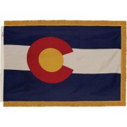 Indoor Colorado State Flag with Pole Hem and Fringe (3x5')