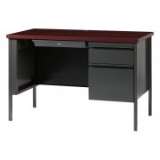 HL10000 Single Pedestal Desk, Charcoal/Mahogany (45.5x24