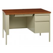 HL10000 Single Pedestal Desk, Putty/Oak (45.5x24