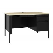 HL10000 Single Pedestal Desk, Black/Maple (48x30