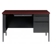 HL10000 Single Pedestal Desk, Charcoal/Mahogany (48x30