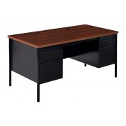HL10000 Double Pedestal Desk, Black/Walnut (60x30