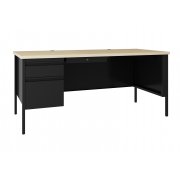 HL10000 Left Pedestal Desk, Black/Maple (66x30
