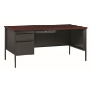 HL10000 Left Pedestal Desk, Charcoal/Mahogany (66x30