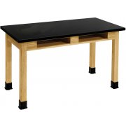 Science Lab Table w/ Phenolic Top and Book Boxes (48x24x30