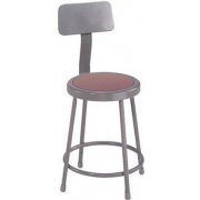 Metal Lab Stool with Backrest (24