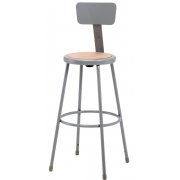 Metal Lab Stool with Backrest (30