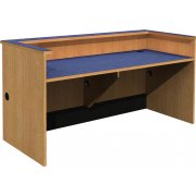 Double-Width Patron Desk with Recessed Worksurface