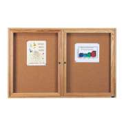 Wood Frame Enclosed Cork Board - 2 Door (5'x4')