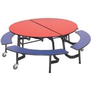 Round Mobile Bench Cafeteria Table (60" dia.)