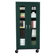 Mobile C-Thru Storage Cabinet Full Height (36"Wx18"Dx78"H)