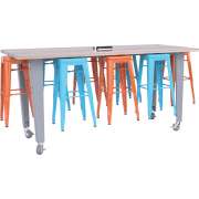IDEA Island Makerspace Table with 8 Stools by CEF (42"H)