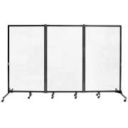 Freestanding Portable Clear Room Divider - 3 Panels (74"H)