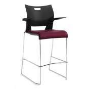 Duet Bar Stool with Arms and Upholstered Seat