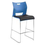 Duet Bar Stool with Upholstered Seat