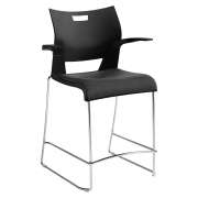 Duet Counter Stool with Arms and Upholstered Seat