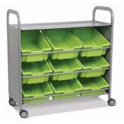 Callero Tilted Tray Cart with 9 Deep Trays