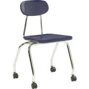 Hard Plastic Stackable School Chair with Casters (17.75"H)