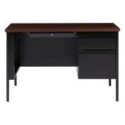 HL10000 Single Pedestal Desk, Black/Walnut (45.5x24")