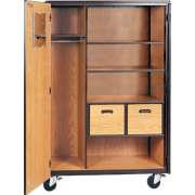 Mobile Wardrobe Storage Closet - 2 Shelves, 2 Drawers, 66"H