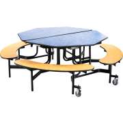 Octagon Bench Cafeteria Table - ProtectEdge, Plywood