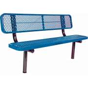 6' Team Bench with Back, Diamond Cut Surface