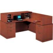 R Reception L-Shaped Office Desk-Full Pedestal