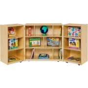 Mobile Folding Cubby Storage - 3-Section