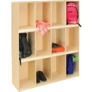 Stackable Open Wood Preschool Lockers - 4-Compartment