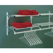 Aluminum Wall Mounted Coat Rack with 2 Hat Shelves (4')