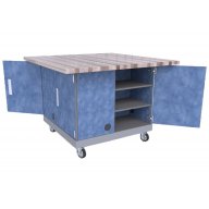 The Quad Pod Makerspace Storage Table - Closed Shelves