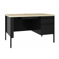 HL10000 Single Pedestal Desk, Black/Maple