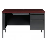HL10000 Single Pedestal Desk, Charcoal/Mahogany