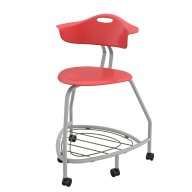360 Stool w/ Back, Bookrack & Softwood Casters