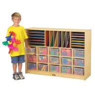 Jonti-Craft® Sectional Cubby-Tray Mobile Unit - w/o Trays