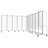 NPS® Room Divider, 11 Sections, Clear Acrylic Panels