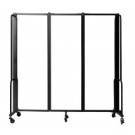 NPS® Room Divider, 3 Sections, Frosted Panels