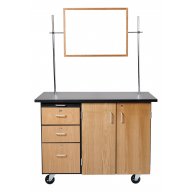 Mobile Lab Cart - Drawers, Pegboard & Whiteboard/Mirror
