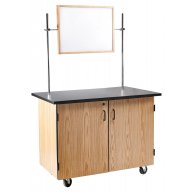 Mobile Science Cart - Inner Drawers/Shelf & Board/Mirror