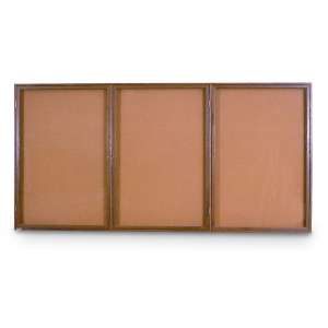 Wood Frame Enclosed Cork Board - 3 Door (6'x4')