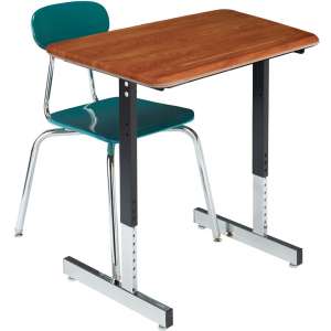 Basic Classroom Desk with T-Legs - WoodStone Top