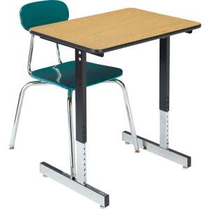 Basic Classroom Desk with T-Legs - Laminate Top