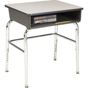 Adjustable Height Open Front School Desk - Laminate, U Brace