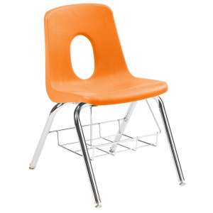 Poly Shell Classroom Chair with Bookrack (16"H)