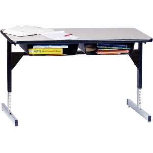 Open Front Double School Desk with T-Legs - Laminate Top